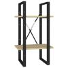 Camerina 2-Tier Book Cabinet Sonoma Oak 15.7"x11.8"x27.6" Engineered Wood Office Bookcase Cubicle Shelf Book Storage Shelf Storage view 2