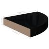 Camerina Corner Shelves 2 pcs High Gloss Black 9.8"x9.8"x1.5" MDF Corner Shelves Corner Wall Shelves Corner Shelf view 2