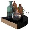 Camerina Corner Shelves 2 pcs High Gloss Black 9.8"x9.8"x1.5" MDF Corner Shelves Corner Wall Shelves Corner Shelf view 4