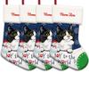 MALIHONG 4 Pack Joy to The World Christmas Stocking Munchkin Cat Custom Name Winter Holiday Fireplace Decor Hanging Stocking Cat Lovers Gift 14.4" view 1