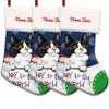 MALIHONG 3 Pack Joy to The World Christmas Stocking Munchkin Cat Custom Name Winter Holiday Fireplace Decor Hanging Stocking Cat Lovers Gift 14.4" view 1