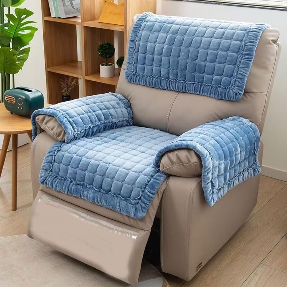 Armrest Cover, Quilted 4-Pieces Recliner Sofa Slipcover Headrest Cover For Recliner Sofa Waterproof Recliner Chair Covers, Nonslip Armrest Slipcover Furniture Protector For Recliner,Chair,Sofa ( Color