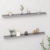 Camerina Wall Shelves 2 pcs Shelving Wall Mounted Bedroom Decor Shelves for Wall Storage Shelves Decorative Shelves Gray 45.3"x3.5"x1.2" view 1