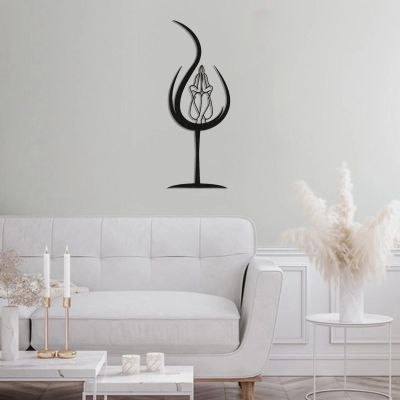Abstract Nude Female Wall Art, Line Art Wall Decor, Abstract Metal Wall Art, Minimalist Metal Wall Art, Metal Wall Art for Living Room, Home Decor, Metal Wall Art (Black, 23.6" x 8.8"|60 x 22.4 cm)