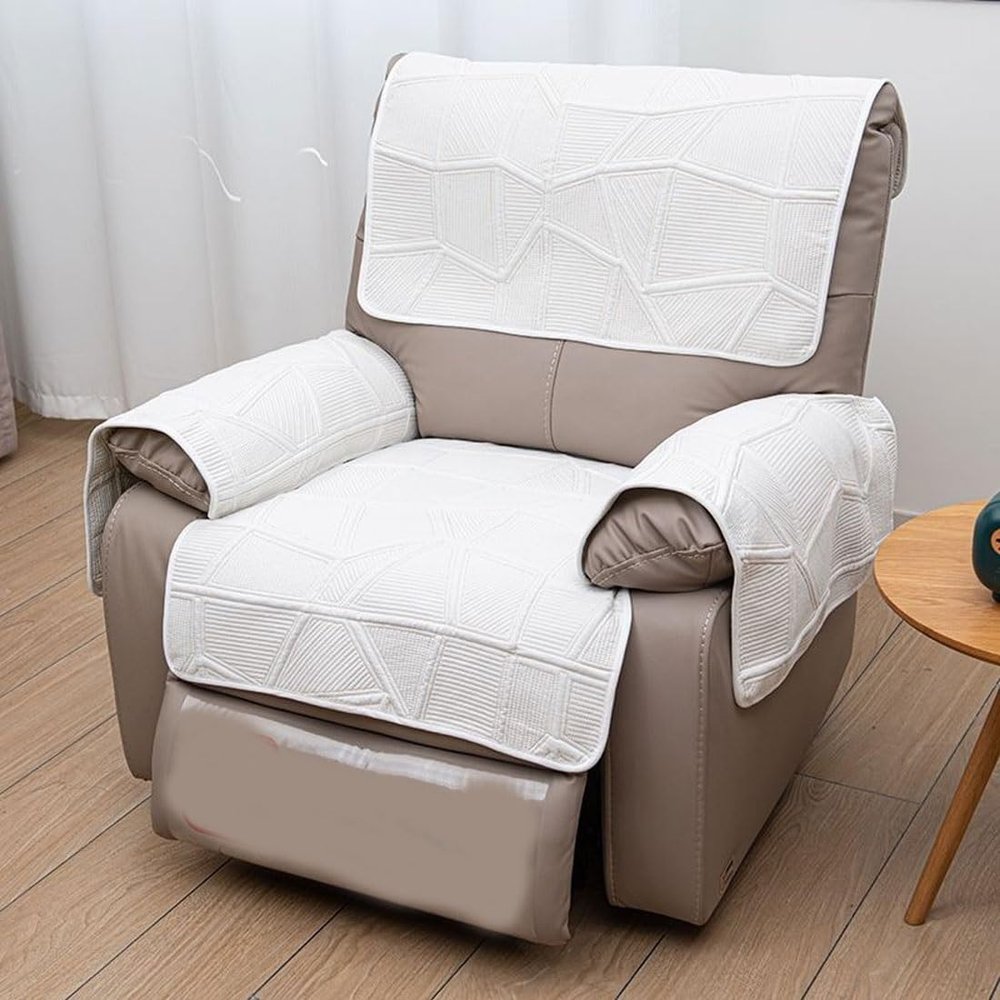 Armrest Cover, Quilted 4-Pieces Recliner Sofa Slipcover Headrest Cover For Recliner Sofa Waterproof Recliner Chair Covers, Nonslip Armrest Slipcover Furniture Protector For Recliner,Chair,Sofa ( Color