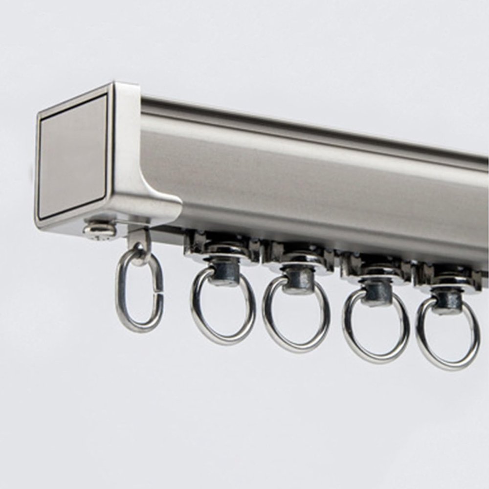 Ceiling Curtain Track (1m-5m) Wall Mounted Curtain Rod Heavy-Duty Curtain Rail for Living Room, Room Divider, Bathroom, Bay Windows (Color : Gray A, Size : 03-1.5m/4.9ft(1.5m*1))