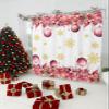 Christmas Shower Curtain for Bathroom 72" x 84" Christmas Pink Poinsettia Lace Light Balls Snowflake White Background Shower Curtain with Hooks Polyester Waterproof Home Bathtub Decor view 2