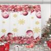 Christmas Shower Curtain for Bathroom 72" x 84" Christmas Pink Poinsettia Lace Light Balls Snowflake White Background Shower Curtain with Hooks Polyester Waterproof Home Bathtub Decor view 4