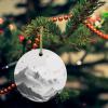Christmas Ornament 2023, Mountain Ceramic Hanging Christmas Tree Decorations, Eagle Sky Cloud Black and White Landscape Wedding Gifts for Couple, Round, 3" view 2