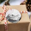 Christmas Ornament 2023, Mountain Ceramic Hanging Christmas Tree Decorations, Eagle Sky Cloud Black and White Landscape Wedding Gifts for Couple, Round, 3" view 3