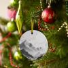 Christmas Ornament 2023, Mountain Ceramic Hanging Christmas Tree Decorations, Eagle Sky Cloud Black and White Landscape Wedding Gifts for Couple, Round, 3" view 4