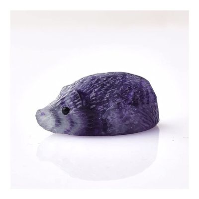 AAKOMA Natural Carved Rainbow Fluorite Hedgehog Reiki Health Stone Specimens ModernHome Decoration Small DIY Gift