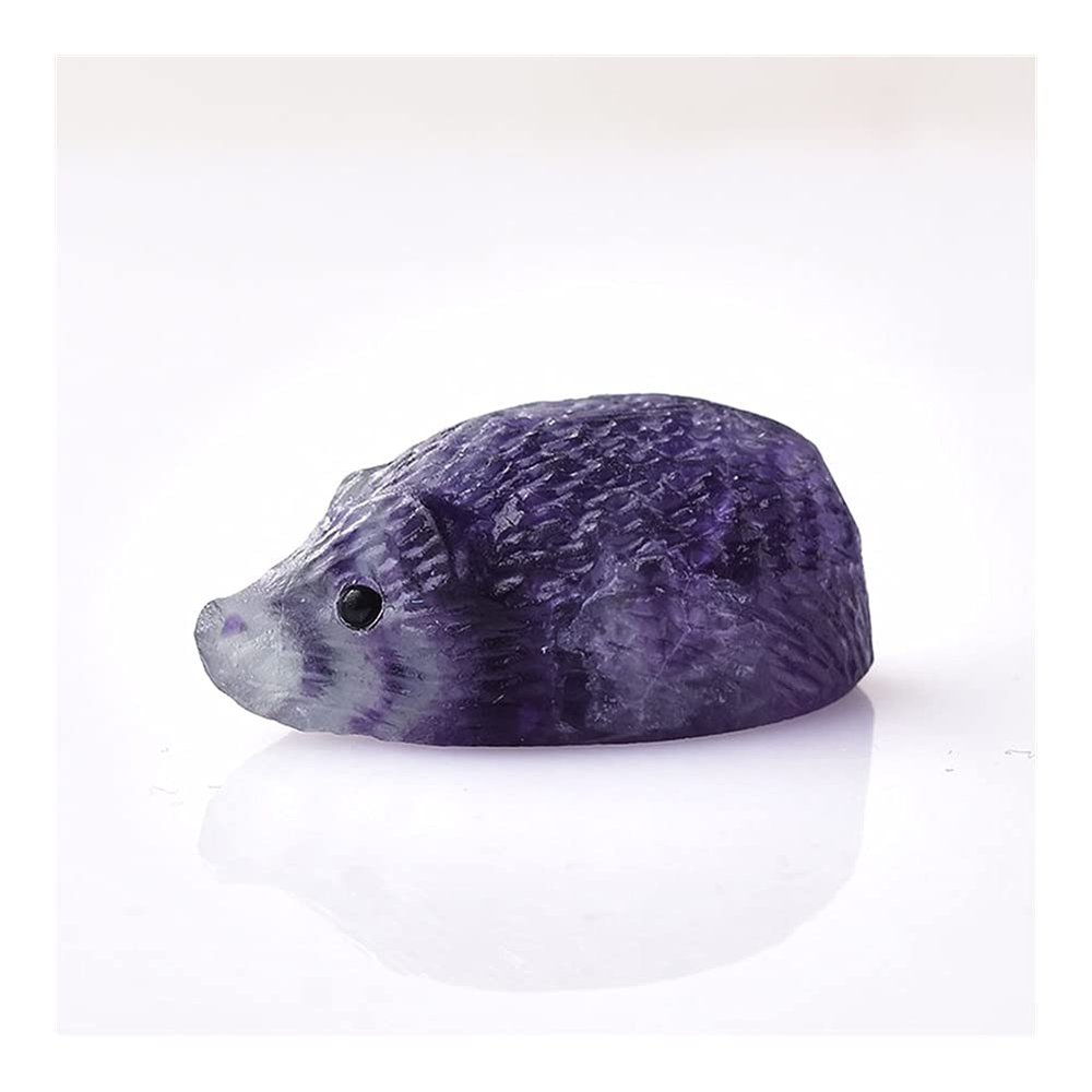 AAKOMA Natural Carved Rainbow Fluorite Hedgehog Reiki Health Stone Specimens ModernHome Decoration Small DIY Gift
