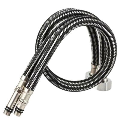 Stainless steel wire braided hose explosion-proof and anti-winding 4 minutes 60cm faucet hot and cold water inlet hose pointed hose (Size : 30cm)