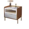 Bedside Table Bedside Table Rectangle Luxury Leather End Table W/ 2 Drawer Nightstand Solid Wood Bedside Dresse Nordic Bedside Cabinet Side Table view 1