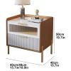Bedside Table Bedside Table Rectangle Luxury Leather End Table W/ 2 Drawer Nightstand Solid Wood Bedside Dresse Nordic Bedside Cabinet Side Table view 2