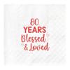 80 Years Blessed & Loved Napkins - 80th Birthday, 50 Pcs, 4.5x4.5 view 1