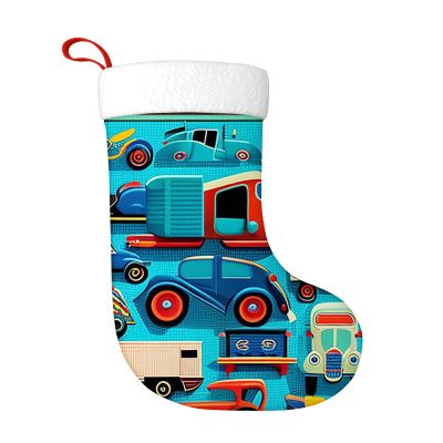 Yioniii Christmas Stockings,Variety of Colorful Fun Vehicles Pattern Xmas Stocking, Holiday and Family Stocking for Fireplace Christmas Holiday Party Decoration 18 Inches Multicolour
