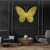 Metal Wall Art, Metal Butterfly Wall Decor, Metal Butterfly Wall Art, Butterfly Metal Wall Decor, Butterfly Wall Decor, Flowers Wall Art Decor, Butterfly Wall Art, Wall Hanging Decor, Home Decor (Gold, 24"x32"|60x81cm) view 1