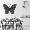 Metal Wall Art, Metal Butterfly Wall Decor, Metal Butterfly Wall Art, Butterfly Metal Wall Decor, Butterfly Wall Decor, Flowers Wall Art Decor, Butterfly Wall Art, Wall Hanging Decor, Home Decor (Gold, 24"x32"|60x81cm) view 2