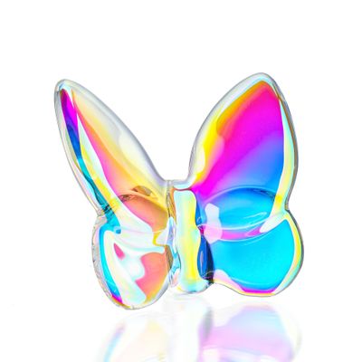 Kanpura AB Coating Crystal Flying Butterfly Figurine Collectible, Glass Ornament, Crystal Butterfly for Wedding & Christmas Party Decor