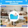 Foldable Bath Tub, 34 Inch Freestanding Thickened Plastic Blue Collapsible Soaking tub, Rectangle Water Bathtub Bucket for RVs, Showers, Hotels,Backyards, Bathrooms view 3