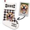 MALIHONG Personalized Christmas Stocking Custom Photo from Dog Christmas Stockin Plaid Check Snowflake Fireplace Holiday Hanging Stocking 14.4" view 1