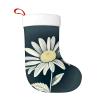 Yioniii Christmas Stockings,Flower on a Grey Pattern 18 Inches White Cuff Christmas Stockings for Family Christmas Decoration Holiday Party Decor Grey and White view 1