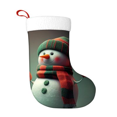 Yioniii Christmas StockingSnowman with hat Pattern Christmas Decor Holiday Decor Customized Stockings for Family 18inch Green