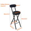 CYYTLFSD Portable Folding Stool, Cushioned Padded Fold Up Stool Metal Foldable Stool with Backrest and Footrest for Adults Kitchen Garden, 300 lbs Capacity (Black, Seat Height: 26 in) view 3