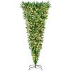 Goplus 7.5ft Pre-Lit Upside Down Christmas Tree, Inverted Hinged Xmas Tree with 400 Warm LED Lights, 8 Lighting Modes, 1100 PVC Branch Tips, Artificial Decoration Tree for Indoor Home Office Party view 1