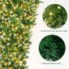Goplus 7.5ft Pre-Lit Upside Down Christmas Tree, Inverted Hinged Xmas Tree with 400 Warm LED Lights, 8 Lighting Modes, 1100 PVC Branch Tips, Artificial Decoration Tree for Indoor Home Office Party view 4