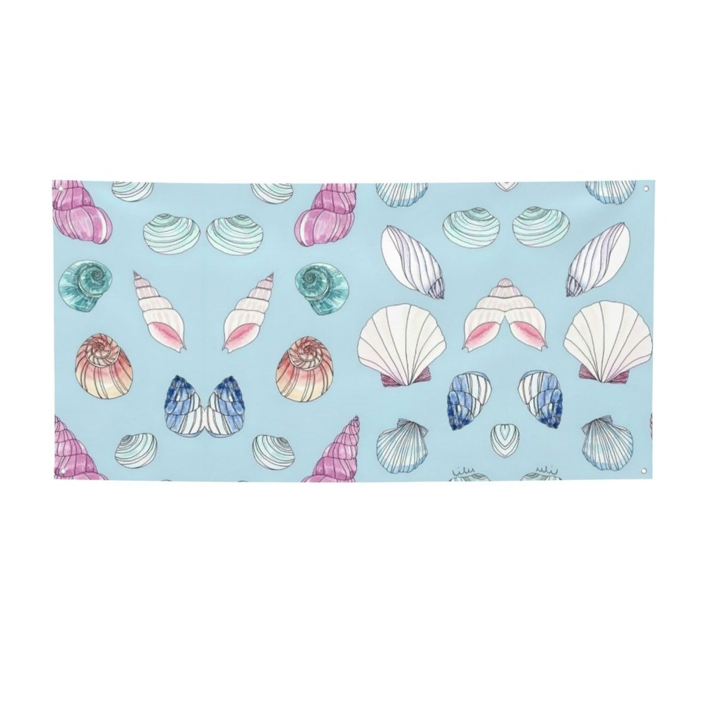 Sea Shell Ultimate Festive Flag:Multi-Functional Party Banner All Celebrations-The Best Event Flag Choice
