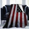 American Flag Fleece Blanket Super Soft Cozy Throw Blanket Throw 40X50inch, Lightweight Fuzzy Comfy Textured Flannel Blanket Warm Plush Throw Blankets for Couch, Sofa, Bed view 1