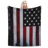 American Flag Fleece Blanket Super Soft Cozy Throw Blanket Throw 40X50inch, Lightweight Fuzzy Comfy Textured Flannel Blanket Warm Plush Throw Blankets for Couch, Sofa, Bed view 2
