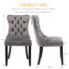 MZDOO Grey Velvet Dining Chairs Set of 4, Tufted Upholstered Dining Room Chairs with Back Ring Pull, Nailhead Trim and Solid Wood Legs, Modern Dining Chair for Dining Room, Kitchen(Grey) view 3