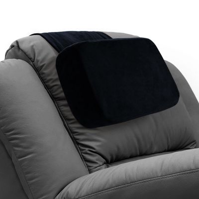 HOMBYS Memory Foam Neck Pillow for Recliner, Adjustable Headrest Cushion with Soft Plush Fabric and Medium Firm Filling, Design for Recliner Sofa Armchair, Machine Washable and Non-Slip (Black)