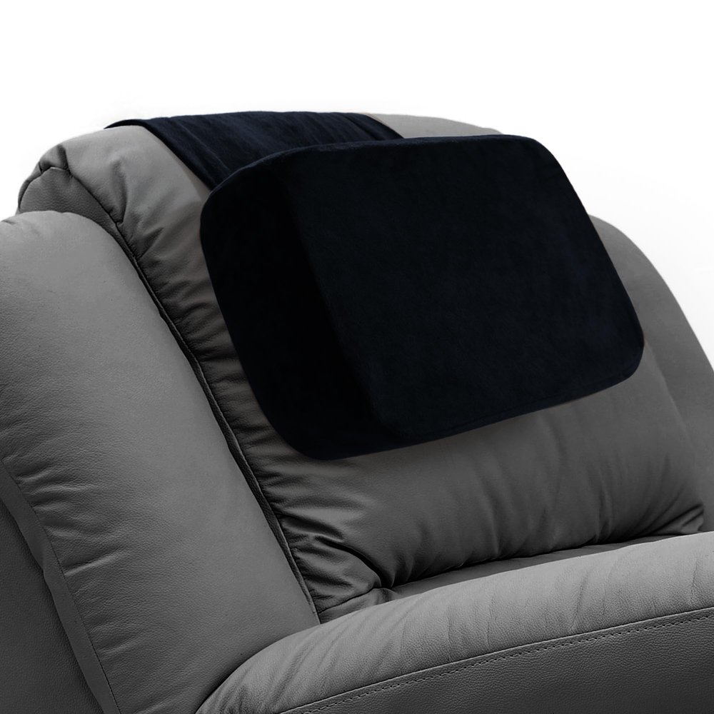 HOMBYS Memory Foam Neck Pillow for Recliner, Adjustable Headrest Cushion with Soft Plush Fabric and Medium Firm Filling, Design for Recliner Sofa Armchair, Machine Washable and Non-Slip (Black)