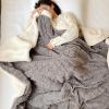 Japelessor Thickened Imitation Cashmere Throw Blanket, Super Soft Imitation Cashmere Throw Blanket for Couch, Sofa, Bed (G-Dark Gray,70x100cm) view 1