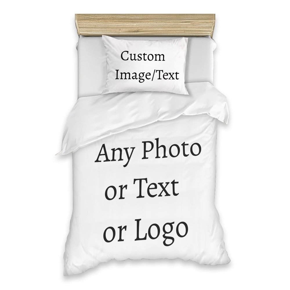 Actua Custom Photo Duvet Cover Set with 2 Pillowcase Print Any of Your Design Bedroom Bedding for Family Personalized Bedclothes