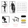 African Women Metal Wall Decor, African Woman Metal Wall Art, African American Bedroom Art, Woman Figure Art, Metal Wall Art, Living Room Home Decoration, Above Bed Decor (Black, 59"x 59"| 150x150cm(2 Pieces)) view 2