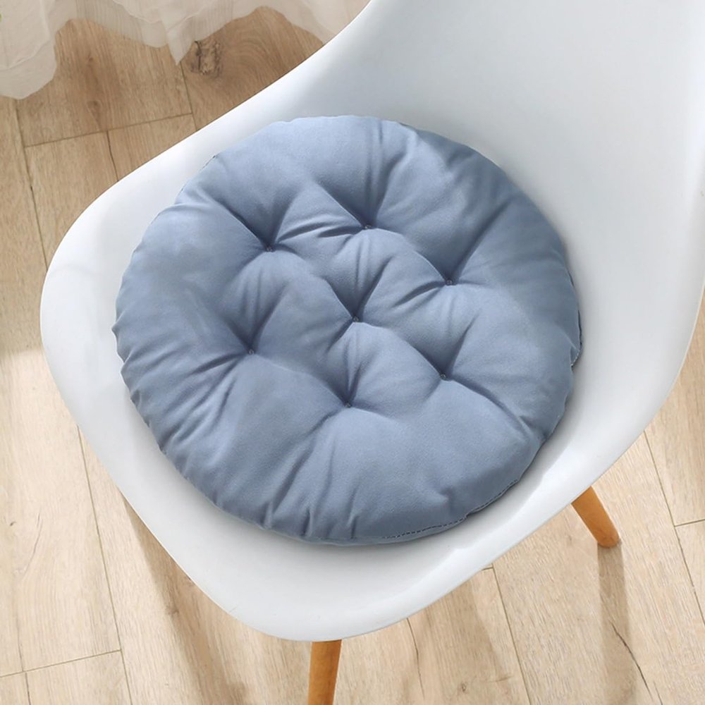 FouncY Round Chair Cushions Non Slip Bar Stool Round Seat Pad, Super Soft Chair Pads for Living Bedroom Sofa (Color : Gray, Size : 17.7in)