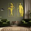 African Women Metal Wall Decor, African Woman Metal Wall Art, African American Bedroom Art, Woman Figure Art, Metal Wall Art, Living Room Home Decoration, Above Bed Decor (Gold, 47"x 47"| 120x120cm(2 Pieces)) view 1