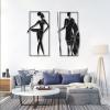 African Women Metal Wall Decor, African Woman Metal Wall Art, African American Bedroom Art, Woman Figure Art, Metal Wall Art, Living Room Home Decoration, Above Bed Decor (Gold, 47"x 47"| 120x120cm(2 Pieces)) view 2