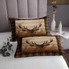 Castle Fairy Deer Antler Bedspread for Kids Boys,Rustic Farmhouse Wooden Board Barn Coverlet Set Room Decor Bed Cover,Animal Retro Plaid Geometric Quilt Set with 1 Pillow Sham, Twin Size view 3