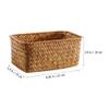 PRETYZOOM Seagrass Storage Baskets, Rectangular Hand Woven Storage Bin Multipurpose Desktop Seagrass Basket Kids Room Toys Organizer Small Fruits Baskets for Kitchen (15x21cm) view 2