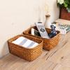 PRETYZOOM Seagrass Storage Baskets, Rectangular Hand Woven Storage Bin Multipurpose Desktop Seagrass Basket Kids Room Toys Organizer Small Fruits Baskets for Kitchen (15x21cm) view 3