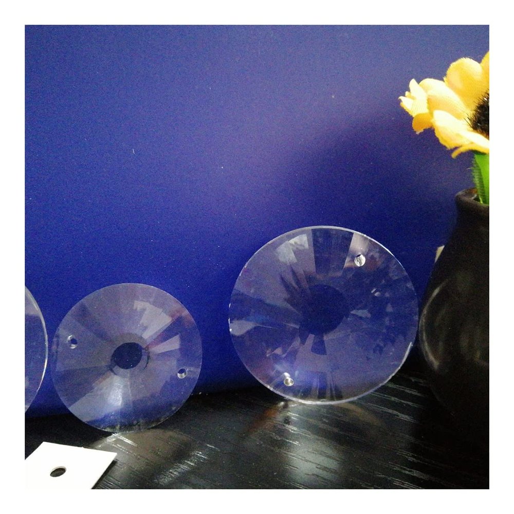 Chandelier Crystal Prisms Pendants 12pcs 30/40mm Two Holes Clear Round Chandelier Crystal Prism Pendant Hanging Light Chandelier Crystal Prisms Pendants (Color : 30mm, Size : Two Holes)