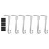 PATIKIL Christmas Stocking Holders, 6pcs Stocking Holder Stand Metal Hooks Reusable Right Angle for Fireplace Indoor Decorations Garland, Silver view 1
