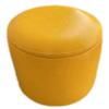 PILYON 33cm Round Leather Seat Storage Chair Stool Ottoman, Home Multifunction Solid Wood Frame Footstool Shoe Changing Stool with Lids for Living Room Bedroom,40cm,Yellow view 1